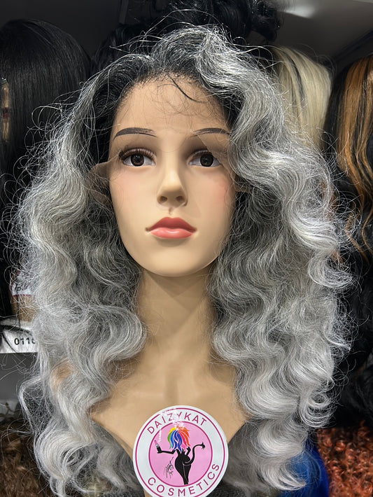 #47 April - 13x7 HD Full Lace Front Free Parting Wig - 1B.GRAY
