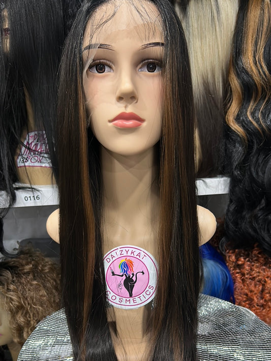 #53 Mia - Deep Middle Part Lace Front Wig - Brown 26in