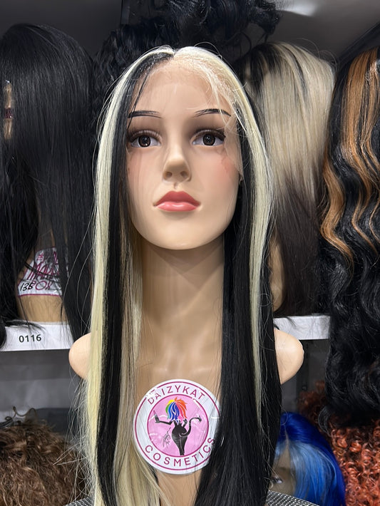 #55 Chelsea - 13x4 Free Part Lace Front Wig - BLK/613 26in