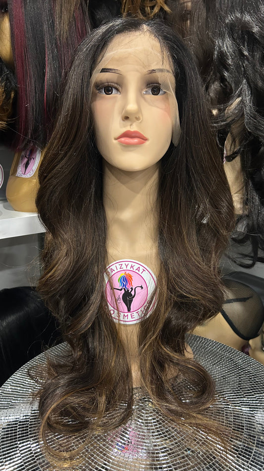 #63 Linda- 13x4 Free Part Lace Front Wig - Color 1B.30 28in